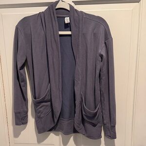 Athleta Kids Gray Open-Front Cardigan